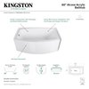 Aqua Eden Alcove Bathtubs, 60 L, 35 W, White, Acrylic VTDR603022L